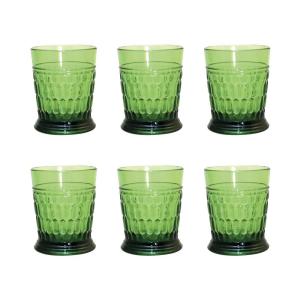 Copas de agua verdes en acrílico - lote de 6
