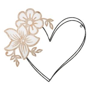 Corazón decorativo 3d de metal y madera multicolor 50x2x45…