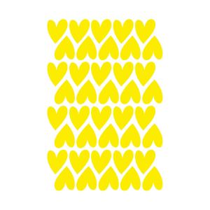 Corazones en vinilo decorativo mate amarillo 19x29 cm