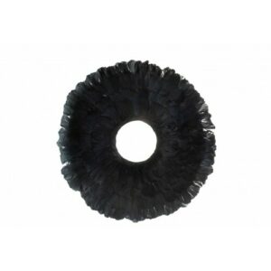 Corona decorativo plumas negro 52x52 cm