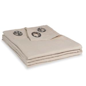 Cortina con ojales de lino lavado beige 130x300 - la unitad 