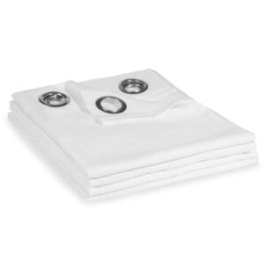 Cortina con ojales de lino lavado blanco 130x300 - la unidad