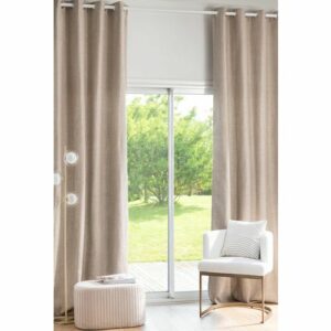 Cortina de ojales beige la unidad 130x300