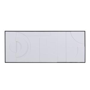 Cuadro abstracto blanco con relieves 150x60 cm