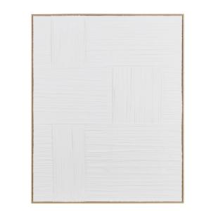 Cuadro abstracto blanco con relieves 88x110 cm