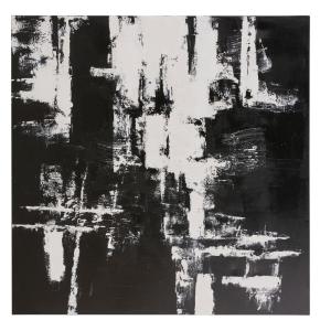 Cuadro abstracto en blanco y negro 110x110 cm