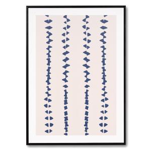 Cuadro abstracto formas azules y beige 70 x 50