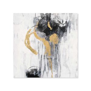 Cuadro abstracto lluvia dorada impresión sobre lienzo 50x50…
