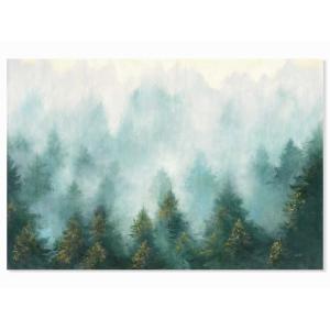 Cuadro abstracto niebla en el bosque impresión sobre lienzo…