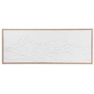 Cuadro blanco y montañas en relieve 83x33 cm