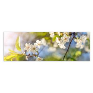 Cuadro cabecero de flores fotoimpreso sobre lienzo blanco y…