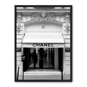 Cuadro chanel i, marco negro, 50x70 cm