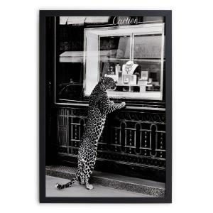 Cuadro con marco negro 40x30 cheetah