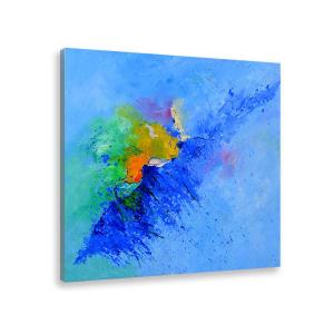 Cuadro de arte abstracto de onda azul impresión sobre lienz…