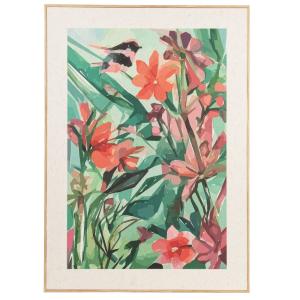 Cuadro de flores multicolor 52x72 cm