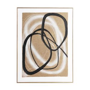 Cuadro de lienzo en color beige de 90x5x120cm