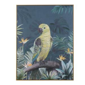 Cuadro de loro verde y dorado 88x115 cm