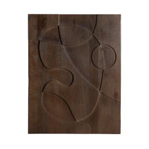 Cuadro de madera de mango en color marrón   de 80x2x100cm