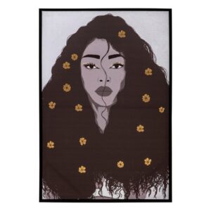 Cuadro de mujer fotoimpreso sobre lienzo blanco y negro