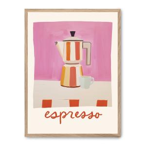 Cuadro espresso, marco roble, 30x40 cm