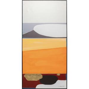Cuadro Formas abstractas naranja 73x143cm