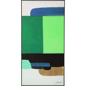Cuadro Formas abstractas verde 73x143cm
