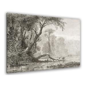 Cuadro grabado las orillas del río impresión sobre lienzo 6…