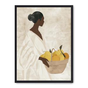 Cuadro lemon harvest, marco negro, 50x70 cm