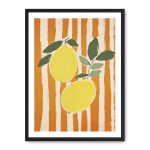 Cuadro lemons ii, marco negro, 30x40 cm