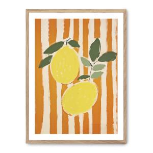 Cuadro lemons ii, marco roble, 30x40 cm
