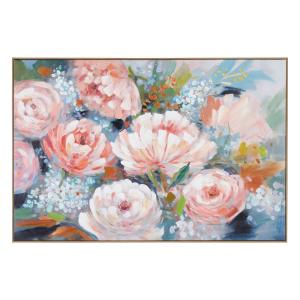 Cuadro lienzo de flores fotoimpreso y enmarcado de 120x80 cm