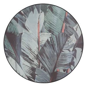 Cuadro lienzo fotoimpreso de hojas enmarcado de madera verde
