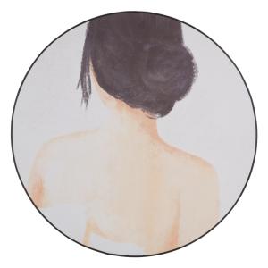 Cuadro lienzo fotoimpreso de mujer enmarcado de madera blan…