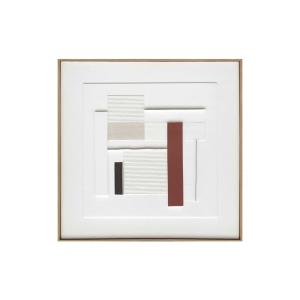 Cuadro marron de madera 80x5x80cm
