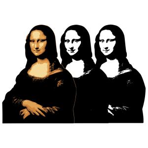 Cuadro - Mona Lisa en Blanco y Negro y Colores cm. 60x90
