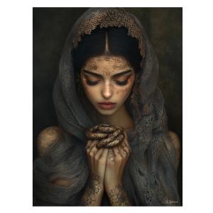 Cuadro mujer con serpiente alu dibond 30x40