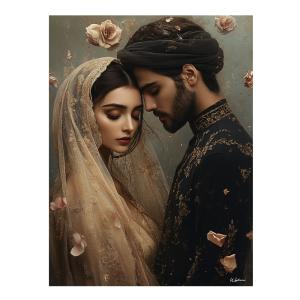 Cuadro pareja y flores alu dibond 30x40