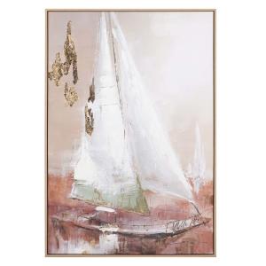 Cuadro rojo de madera 83x4x123cm