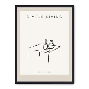 Cuadro simple living, marco negro, 30x40 cm