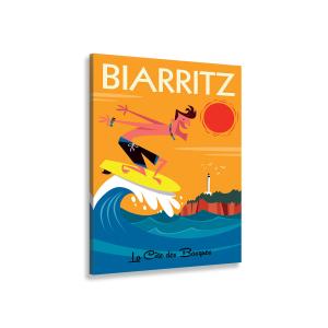 Cuadro surf en biarritz impresión sobre lienzo 40x60cm