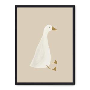 Cuadro white goose, marco negro, 50x70 cm