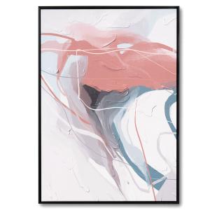 Cuadros abstracto pintura tonos rosas y azules 70x50