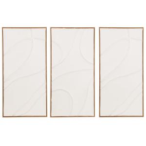 Cuadros tríptico con relieves blancos 104x70 cm