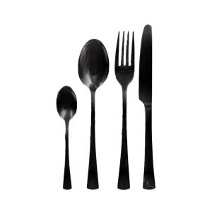 Cubiertos 24 piezas negro brillante