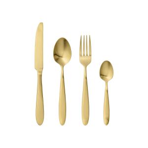 Cubiertos de acero inoxidable dorado ( Juego de 4 )