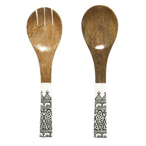 Cubiertos para ensalada de mango negro