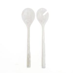 Cubiertos para ensalada de resina blanca