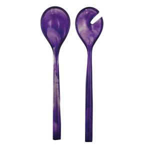 Cubiertos para ensalada de resina violeta