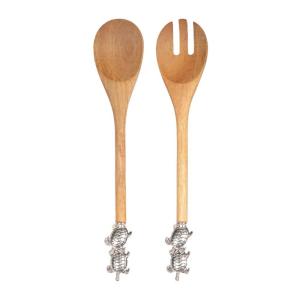 Cubiertos para ensalada tortugas plateadas