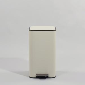 Cubo de basura de acero crema 30L